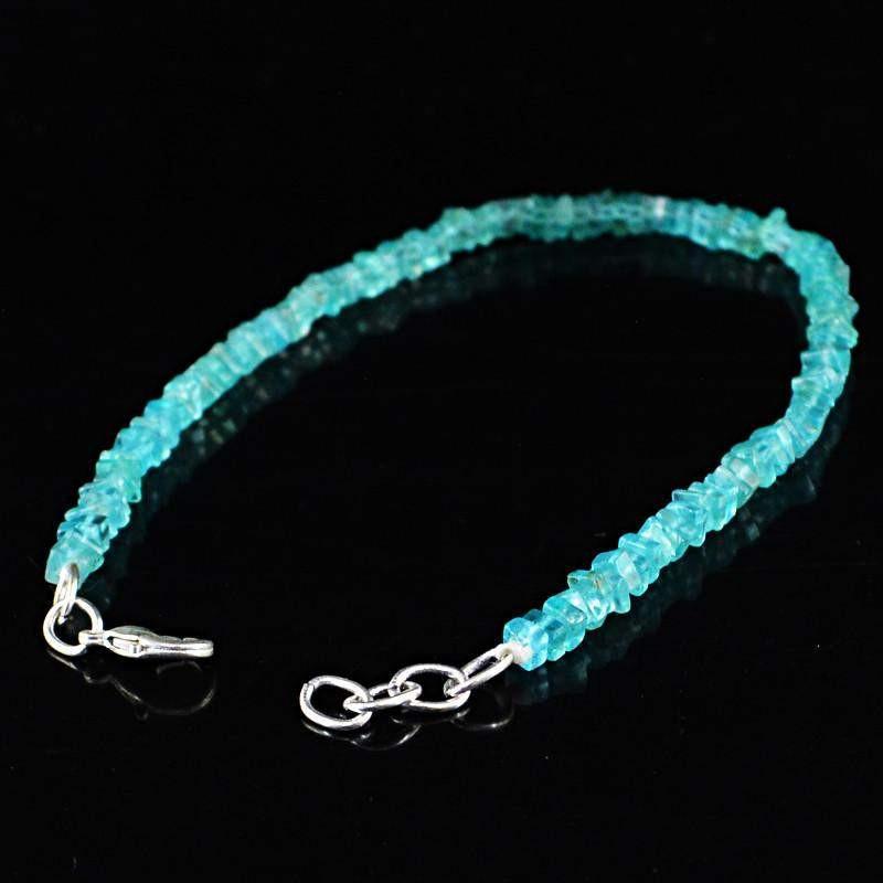 gemsmore:Natural Blue Apatite Genuine Beads Bracelet