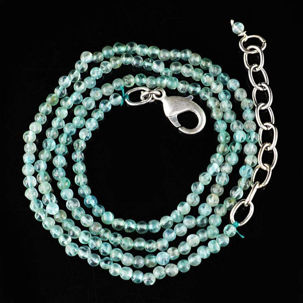 gemsmore:Natural Blue Apatite Necklace Untreated Round Beads