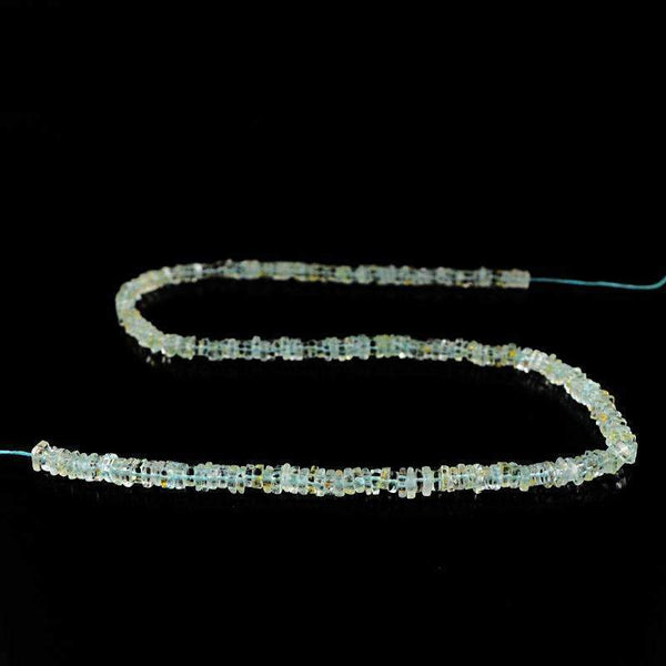 gemsmore:Natural Blue Aquamarine Beads Strand Untreated Drilled