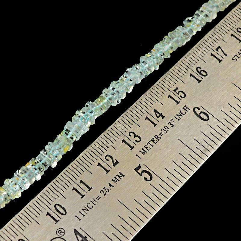 gemsmore:Natural Blue Aquamarine Beads Strand Untreated Drilled