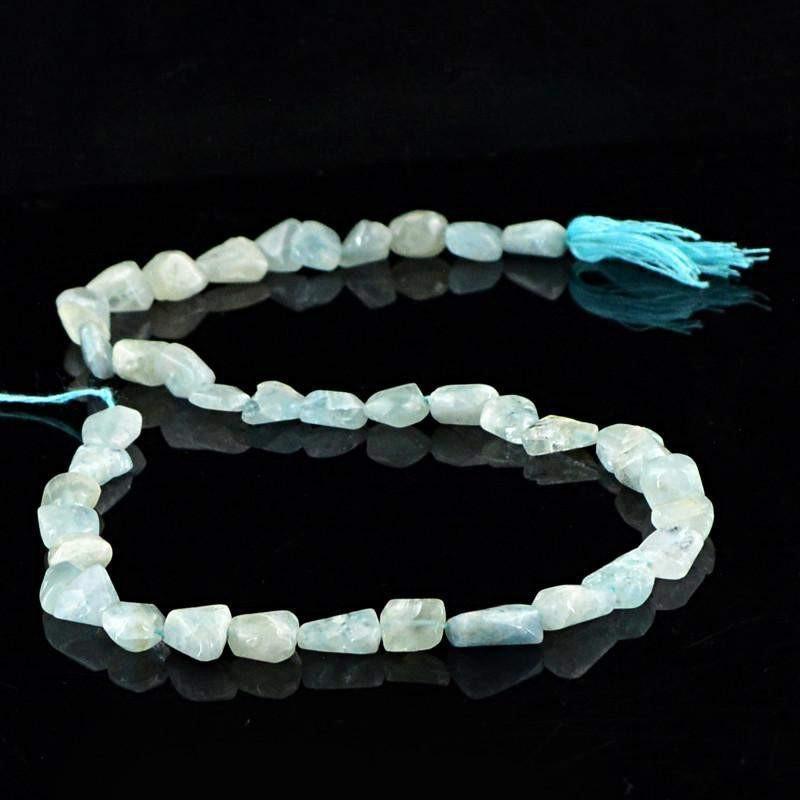 gemsmore:Natural Blue Aquamarine Beads Strand