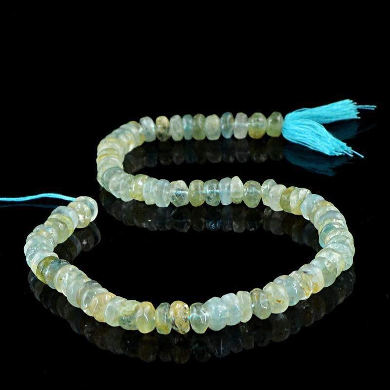 gemsmore:Natural Blue Aquamarine Untreated Beads Strand