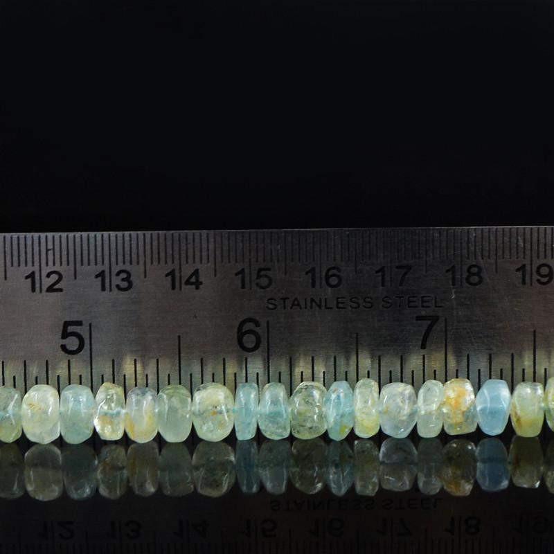 gemsmore:Natural Blue Aquamarine Untreated Beads Strand