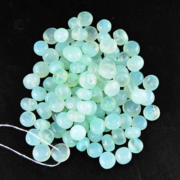 gemsmore:Natural Blue Chalcedony Beads Lot Round Shape Drilled