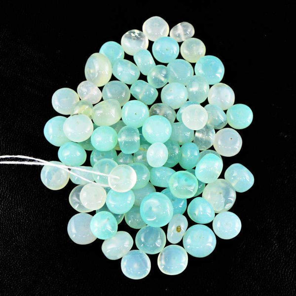 gemsmore:Natural Blue Chalcedony Beads Lot Untreated Round Shape Drilled
