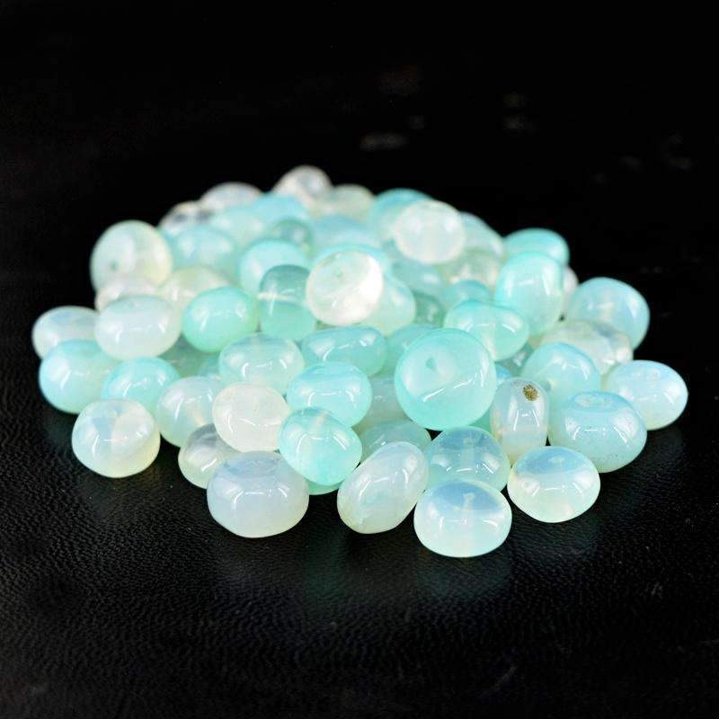 gemsmore:Natural Blue Chalcedony Beads Lot Untreated Round Shape Drilled