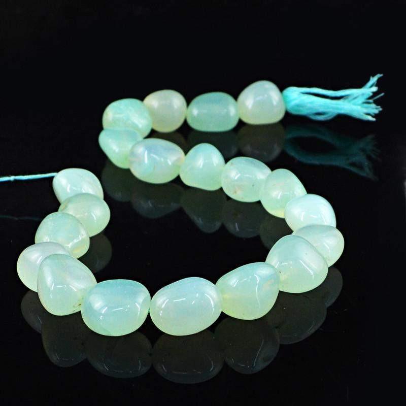 gemsmore:Natural Blue Chalcedony Drilled Beads Strand