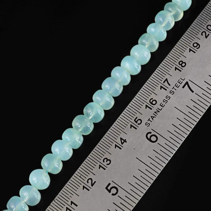 gemsmore:Natural Blue Chalcedony Round Shape Beads Strand