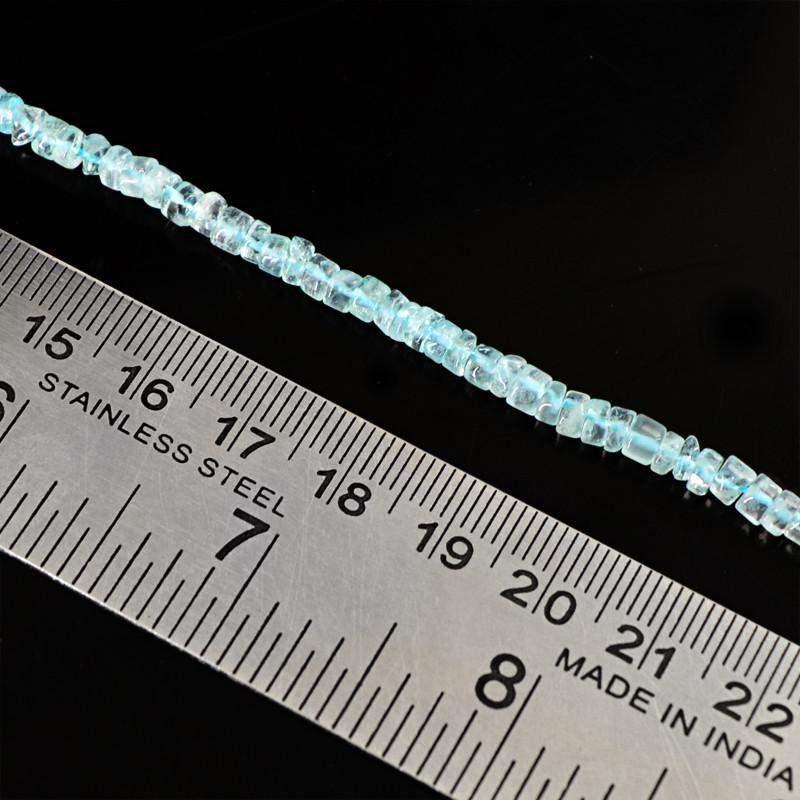 gemsmore:Natural Blue Chalcedony Round Shape Beads Strand