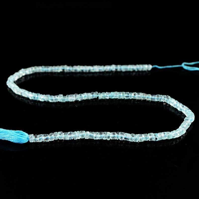 gemsmore:Natural Blue Chalcedony Round Shape Beads Strand