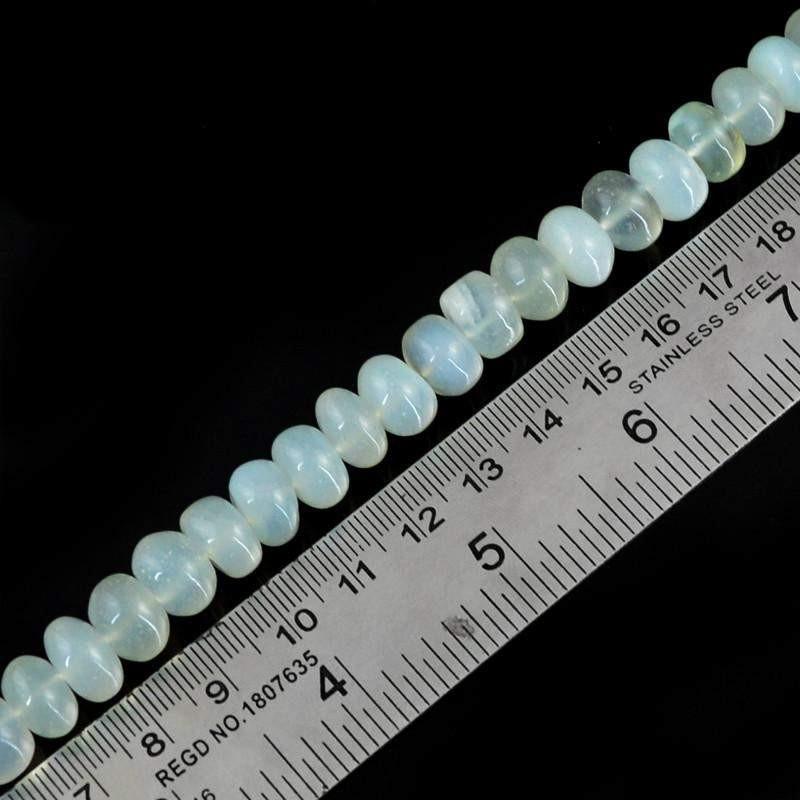 gemsmore:Natural Blue Chalcedony Round Shape Drilled Beads Strand