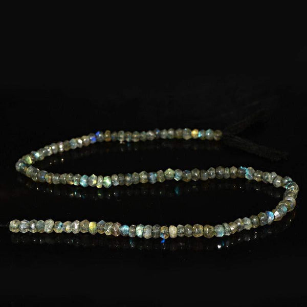 gemsmore:Natural Blue Color Flash Labradorite Beads Strand