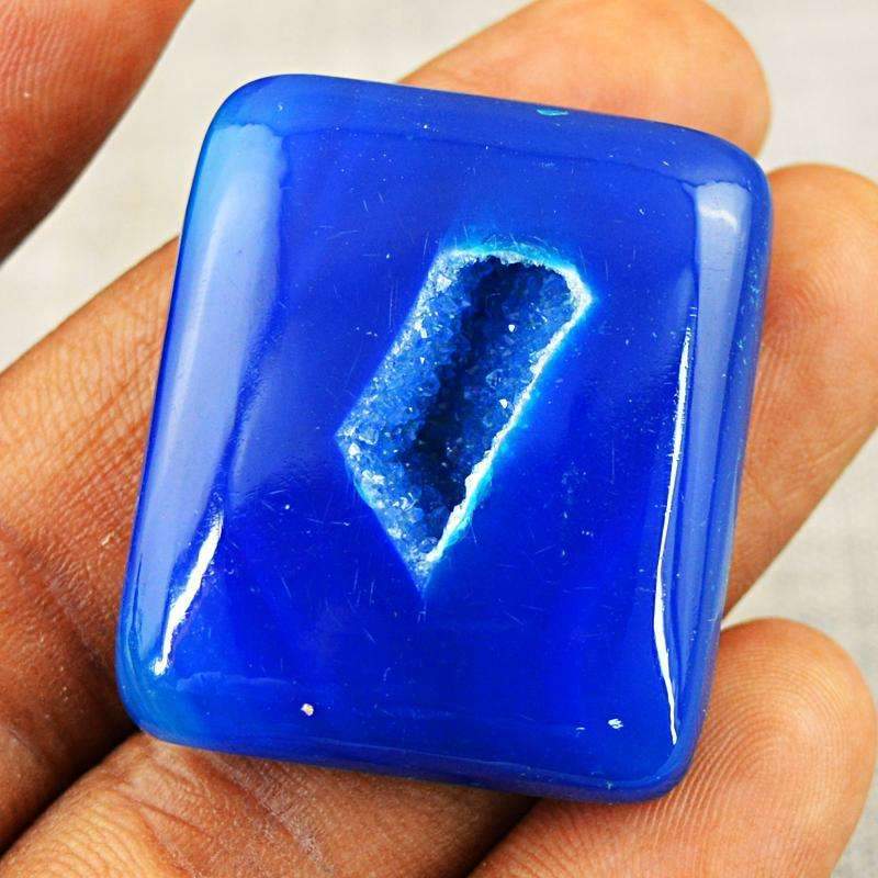 gemsmore:Natural Blue Druzy Onyx Gemstone - Loose Untreated
