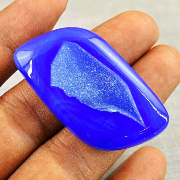 gemsmore:Natural Blue Druzy Onyx Gemstone - Untreated Loose