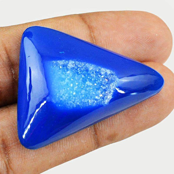 gemsmore:Natural Blue Druzy Onyx Gemstone - Untreated Loose