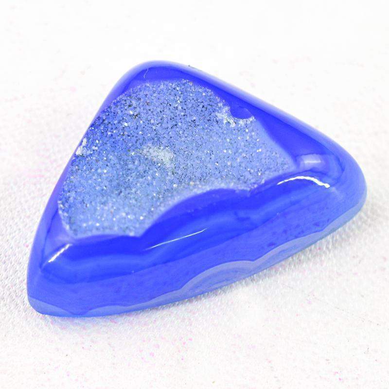 gemsmore:Natural Blue Druzy Onyx Loose Untreated Gemstone
