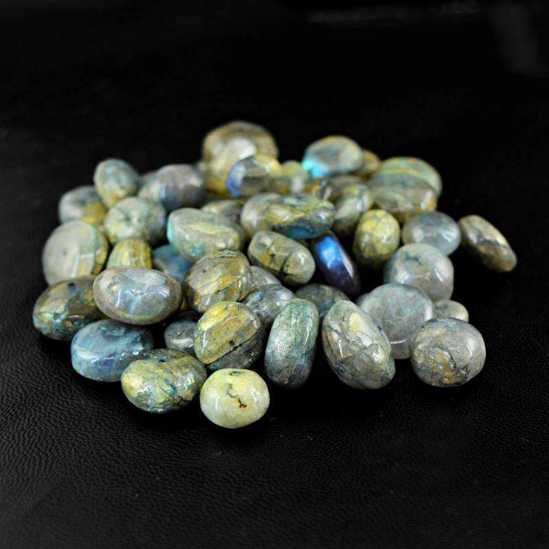 gemsmore:Natural Blue Flash Labradorite Beads Lot - Round Shape Drilled