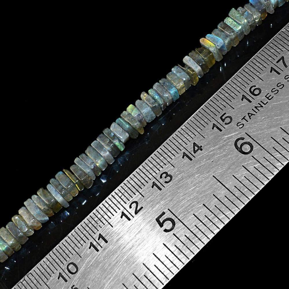 gemsmore:Natural Blue Flash Labradorite Beads Strand