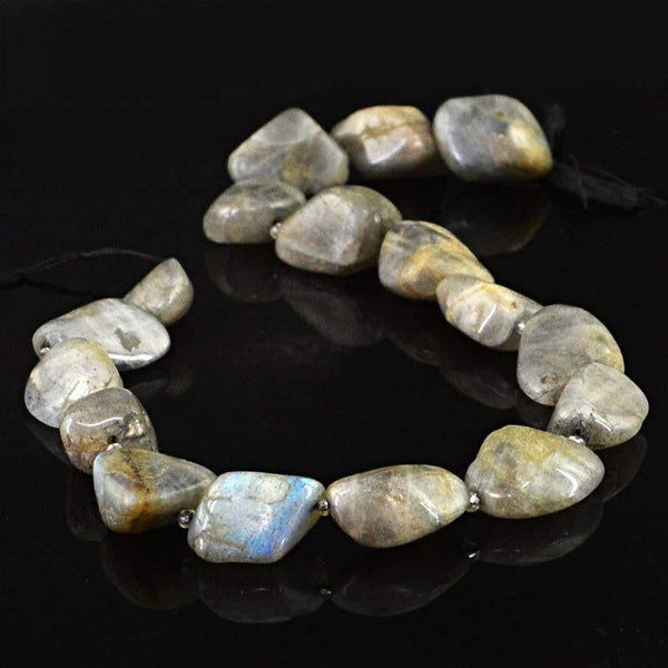 gemsmore:Natural Blue Flash Labradorite Beads Strand