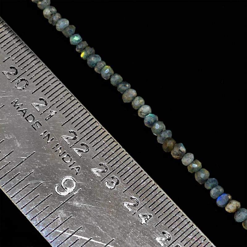 gemsmore:Natural Blue Flash Labradorite Beads Strand