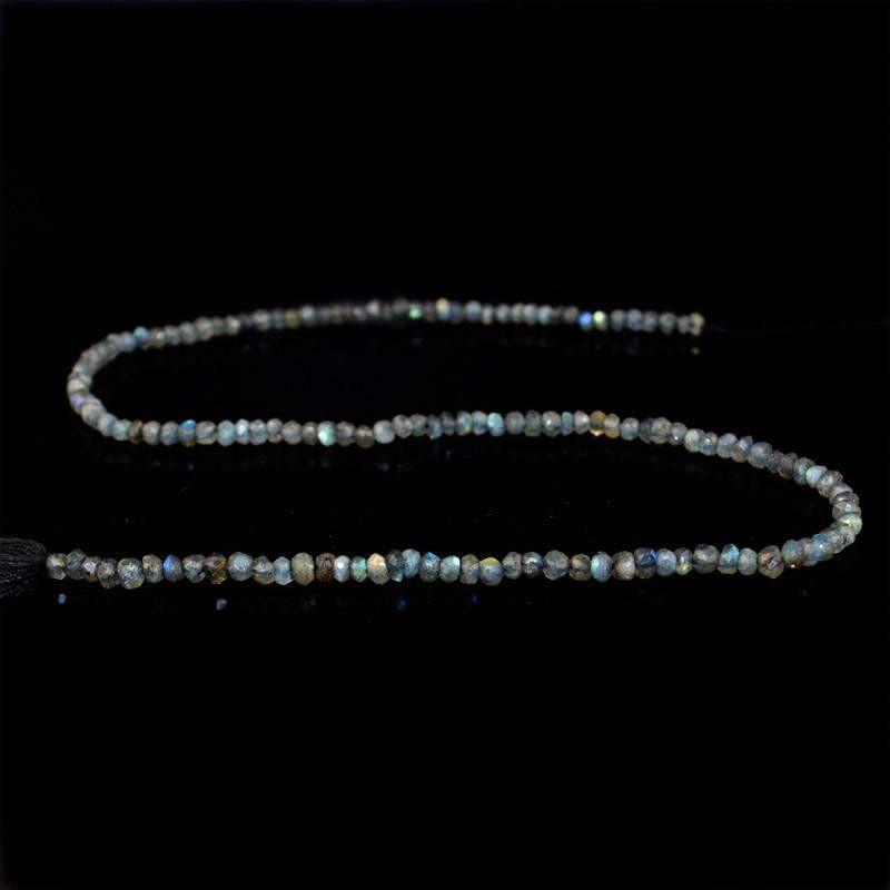 gemsmore:Natural Blue Flash Labradorite Beads Strand