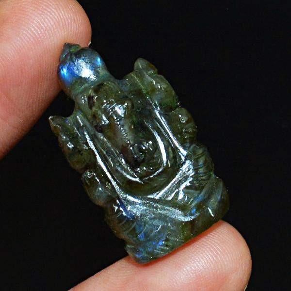 gemsmore:Natural Blue Flash Labradorite Carved Gemstone