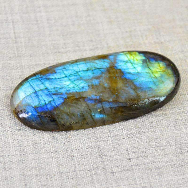 gemsmore:Natural Blue Flash Labradorite Gemstone - Oval Shape