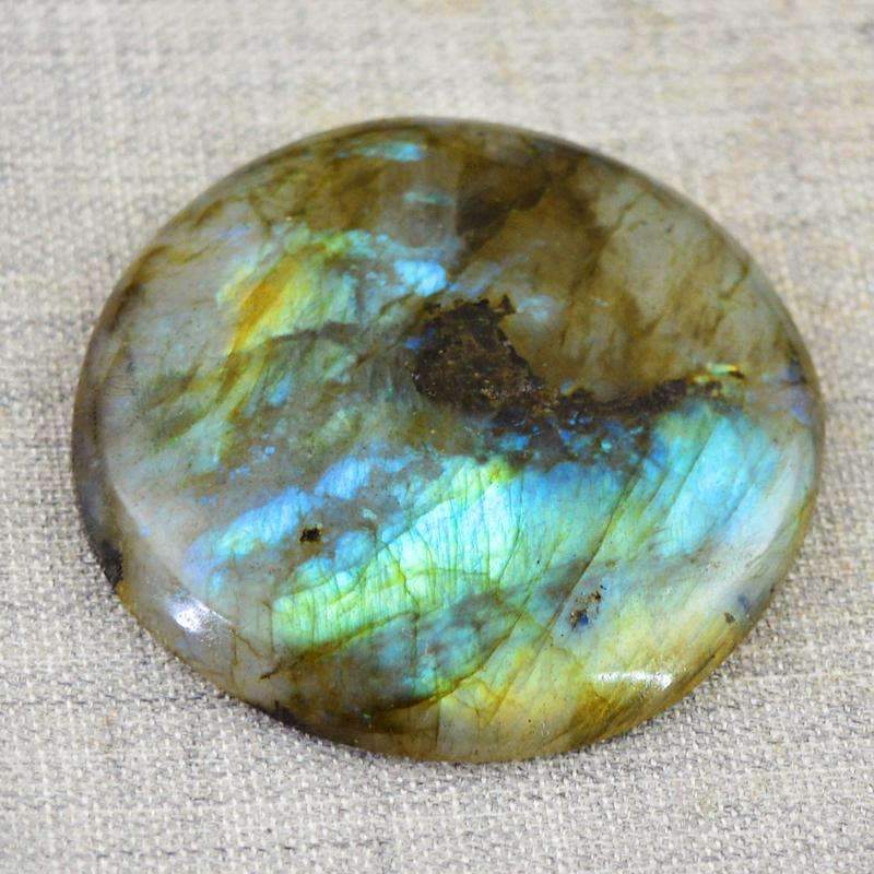 gemsmore:Natural Blue Flash Labradorite Gemstone - Round Shape