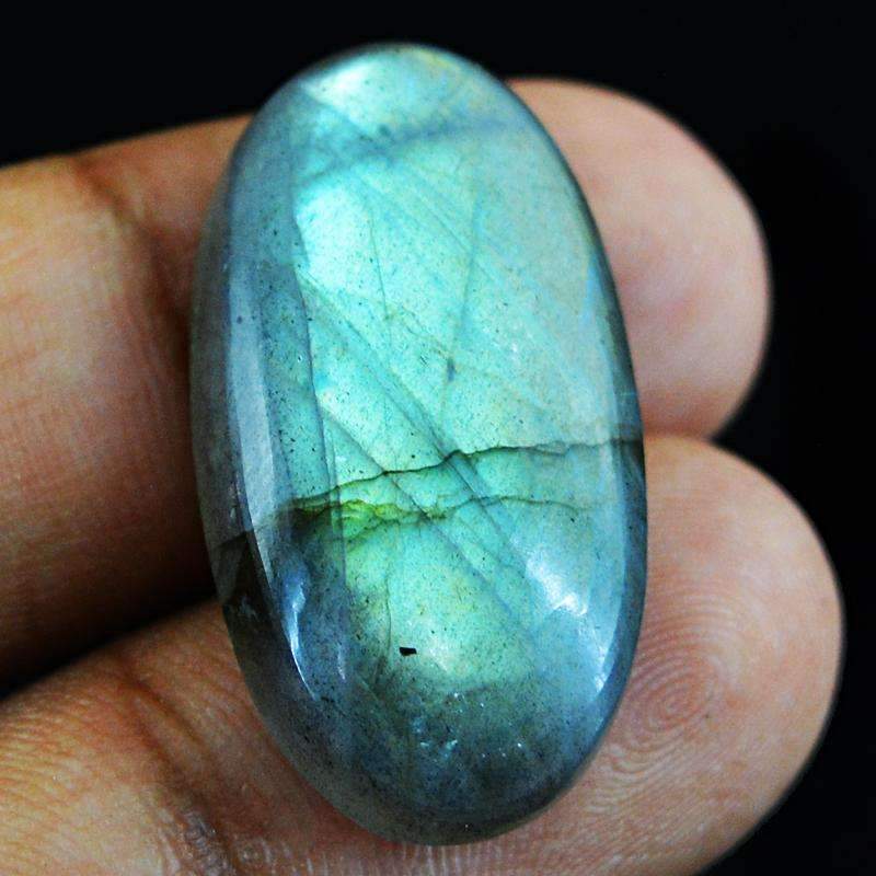 gemsmore:Natural Blue Flash Labradorite Gemstone - Unheated Oval Shape