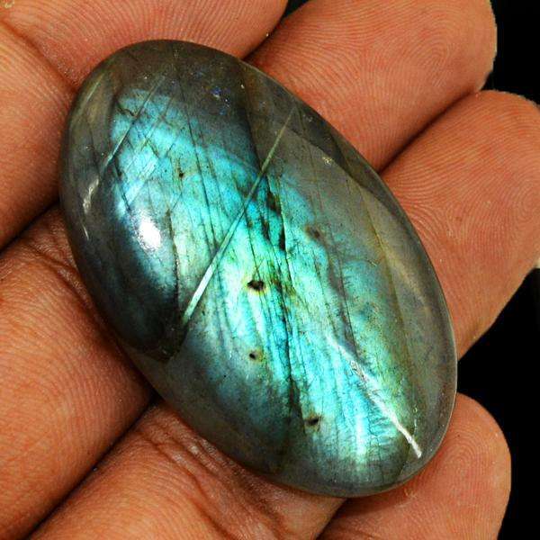 gemsmore:Natural Blue Flash Labradorite Oval Shape Untreated Loose Gemstone