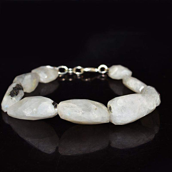 gemsmore:Natural Blue Flash Moonstone Beads Bracelet