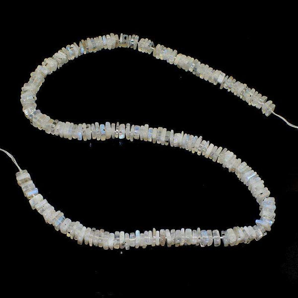 gemsmore:Natural Blue Flash Moonstone Drilled Beads Strand