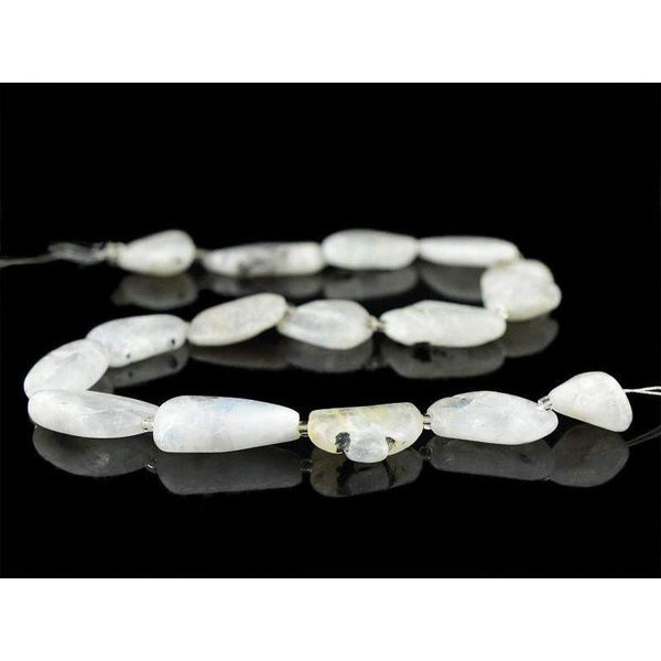 gemsmore:Natural Blue Flash Moonstone Faceted  Beads Strand