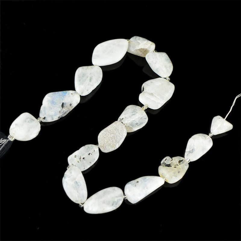 gemsmore:Natural Blue Flash Moonstone Faceted  Beads Strand