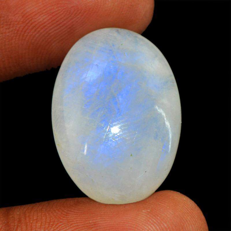 gemsmore:Natural Blue Flash Moonstone Oval Shape Genuine Gemstone