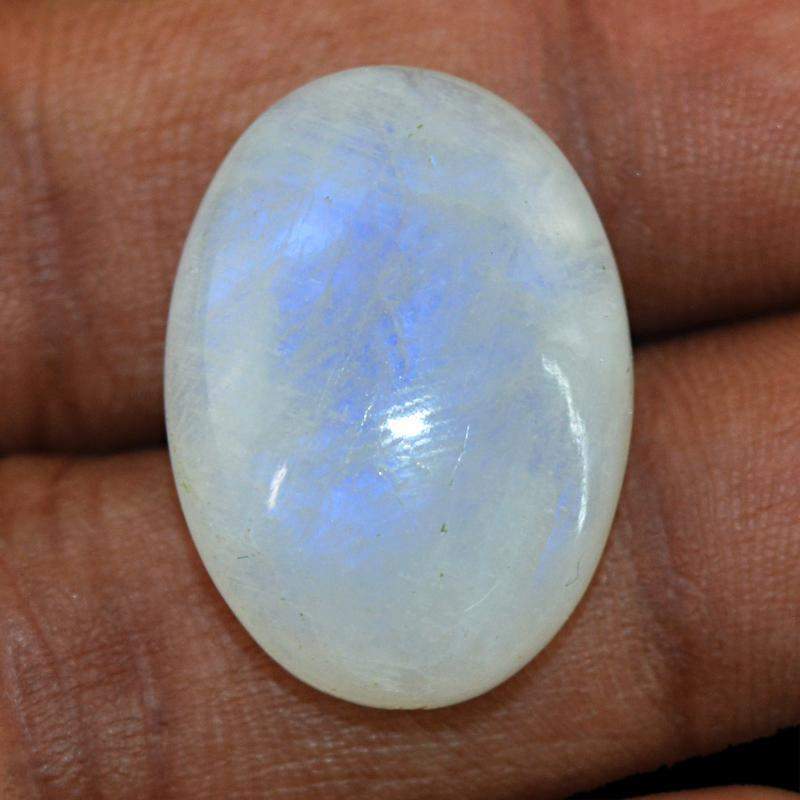 gemsmore:Natural Blue Flash Moonstone Oval Shape Genuine Gemstone