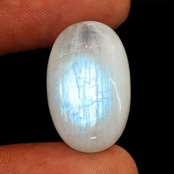 gemsmore:Natural Blue Flash Moonstone Oval Shape Loose Gemstone
