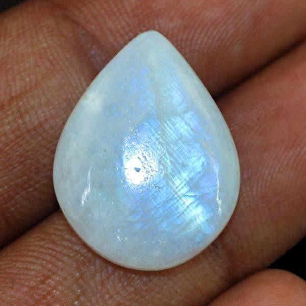 gemsmore:Natural Blue Flash Moonstone Pear Shape Gemstone