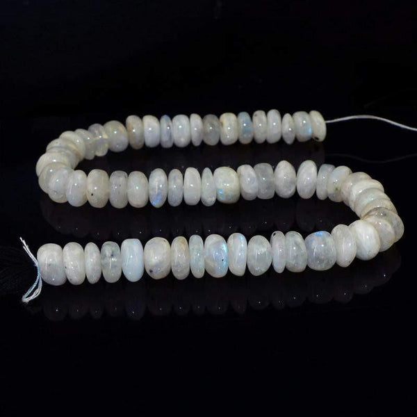 gemsmore:Natural Blue Flash Moonstone Untreated Beads Strand