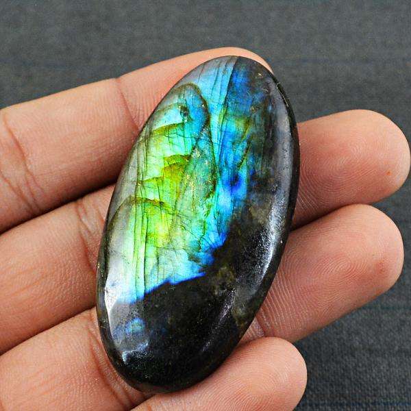 gemsmore:Natural Blue Flash Oval Shape Labradorite Untreated Loose Gemstone