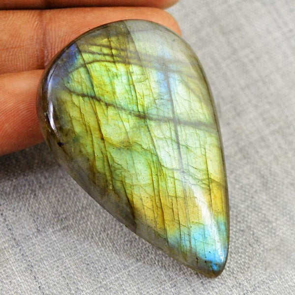 gemsmore:Natural Blue & Golden Flash Pear Shape Labradorite Gemstone