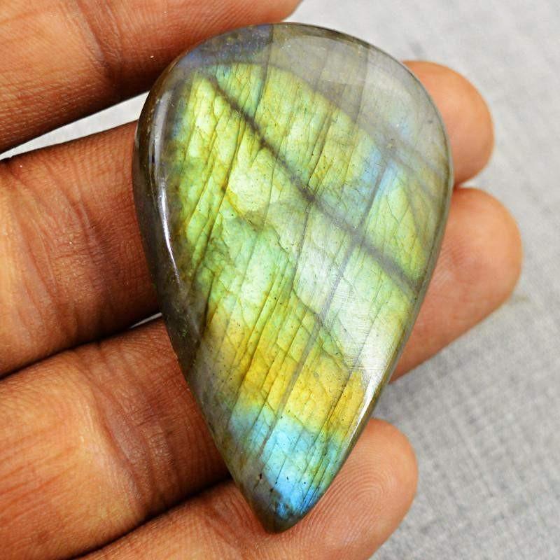 gemsmore:Natural Blue & Golden Flash Pear Shape Labradorite Gemstone