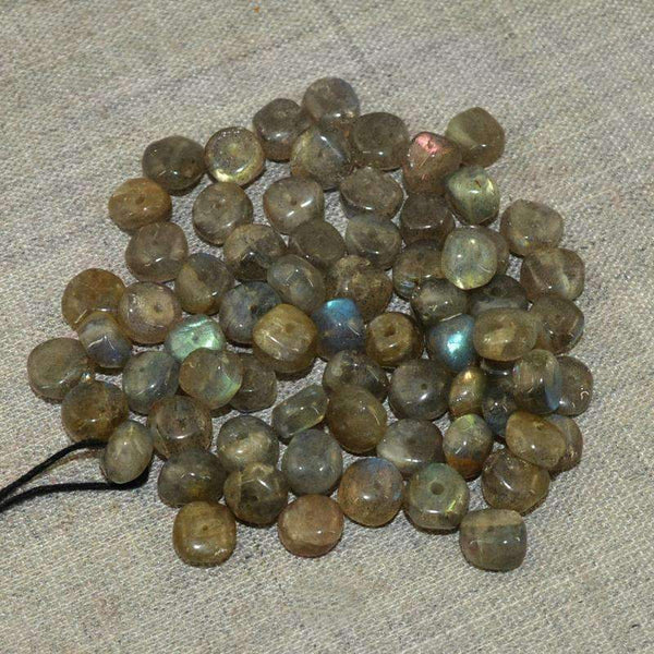 gemsmore:Natural Blue & Golden Labradorite Beads Lot - Drilled Round Shape