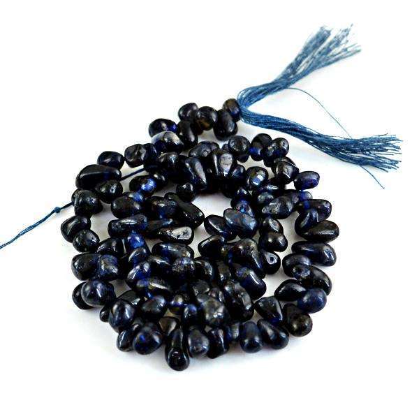 gemsmore:Natural Blue Iolite Drilled Beads Strand