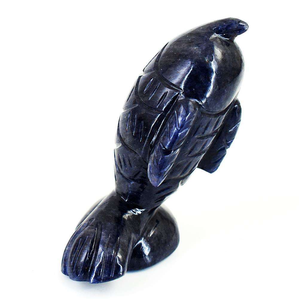 gemsmore:Natural Blue Jade Hand Carved Fish