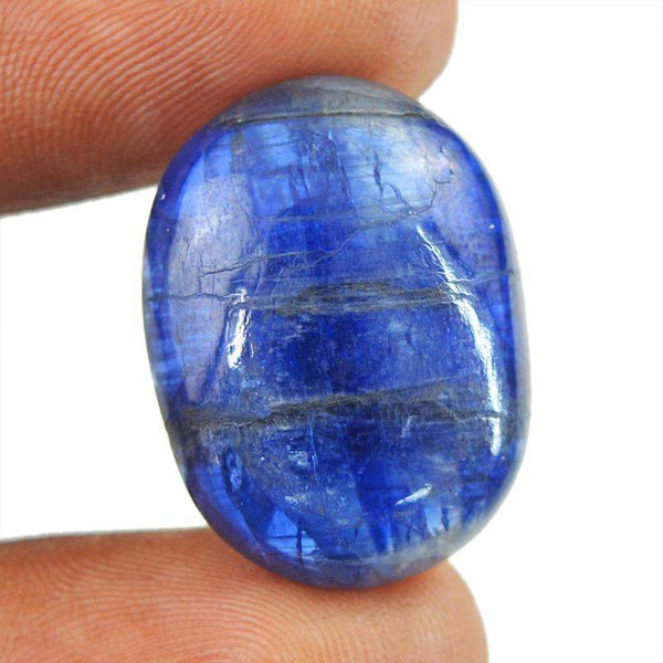 gemsmore:Natural Blue Kynite Oval Shape Loose Gemstone
