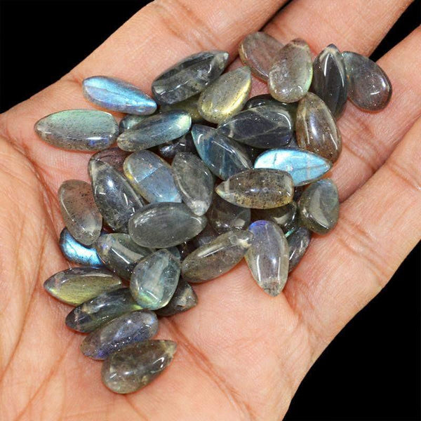 gemsmore:Natural Blue Labradorite Pear Shape Beads Lot