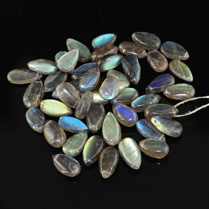 gemsmore:Natural Blue Labradorite Pear Shape Beads Lot