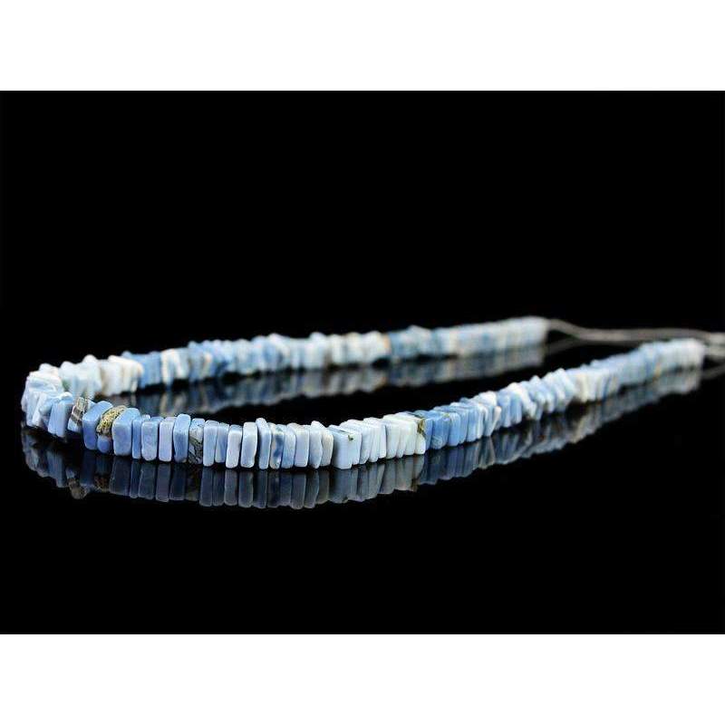 gemsmore:Natural Blue Lace Agate Beads Strand - Drilled