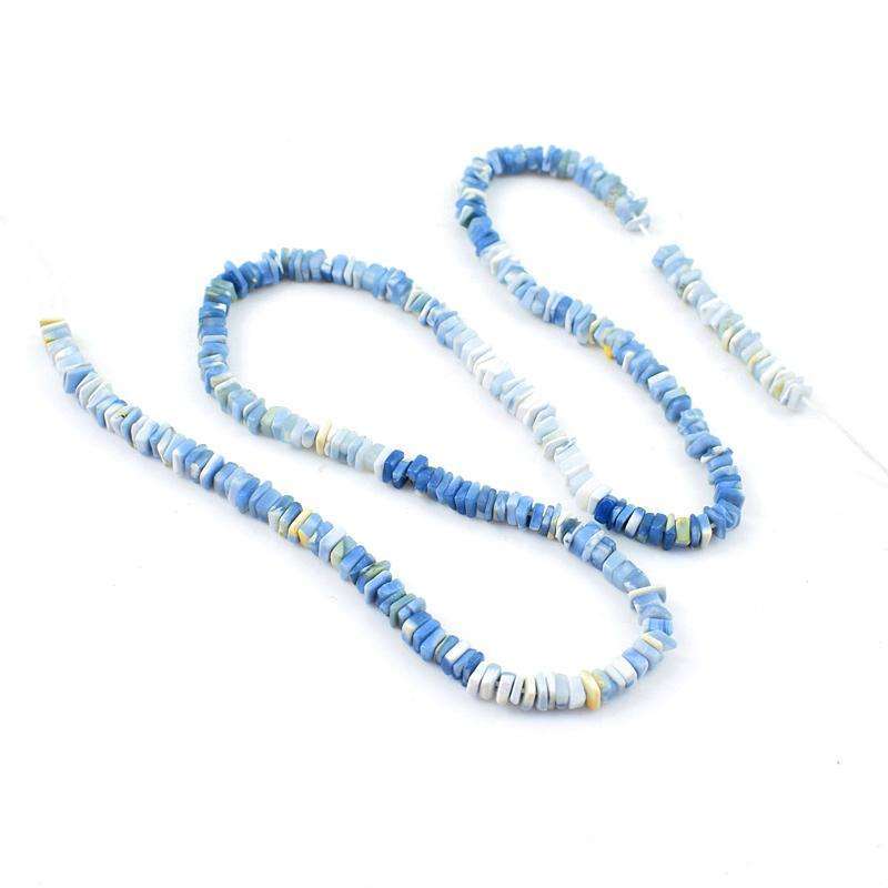 gemsmore:Natural Blue Lace Agate Drilled Beads Strand